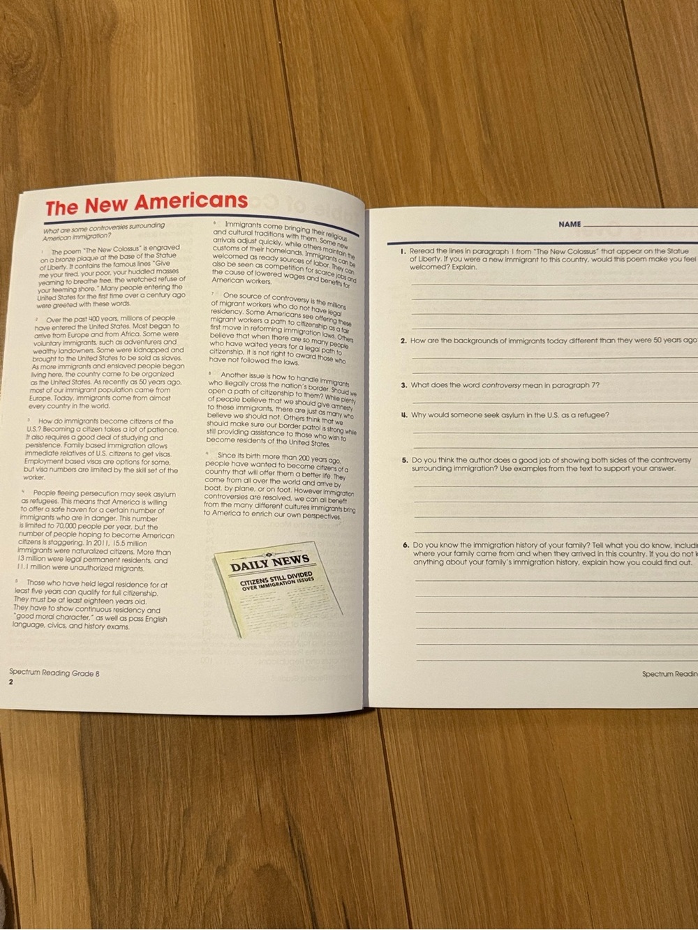 Spectrum Grade 8 Reading Comprehension Workbook - Picture 6 of 6